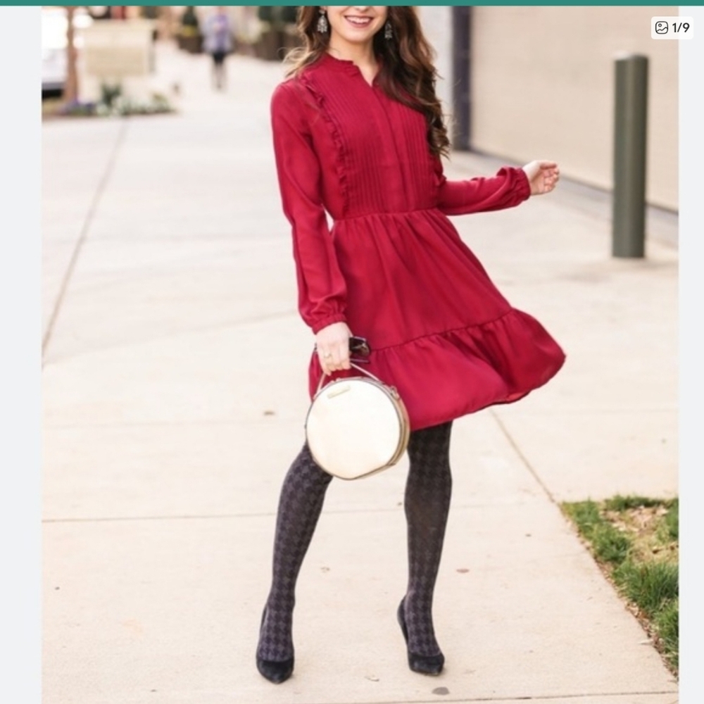 J Crew Mercantile Long Sleeve Fit And Flare Dress